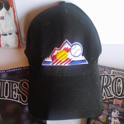 Colorado Rockies scorecard magazines, cap, socks, pin, sticker, metal plate and more