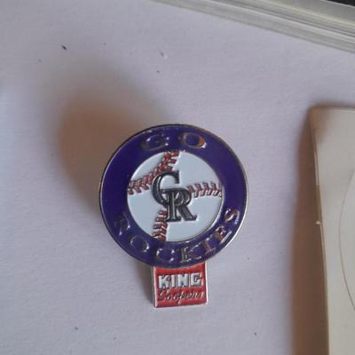Colorado Rockies scorecard magazines, cap, socks, pin, sticker, metal plate and more