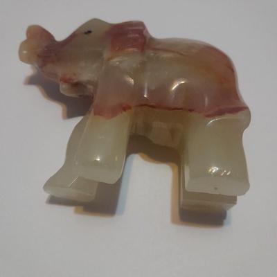 Collection of collectible Elephants with set of four black and white placemats