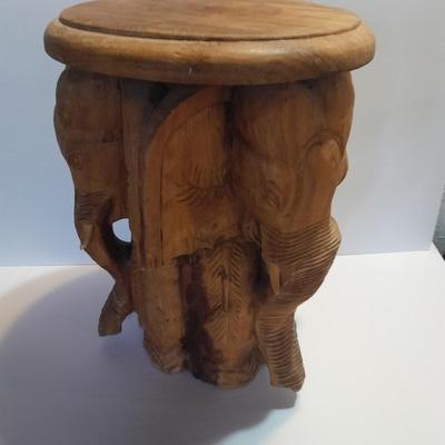 Beautiful raw wood carved small table / plant stand