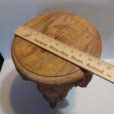Beautiful raw wood carved small table / plant stand