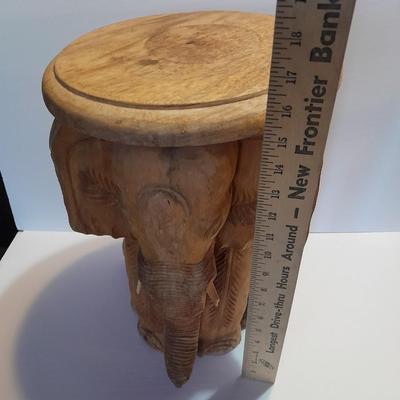 Beautiful raw wood carved small table / plant stand
