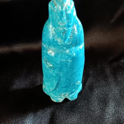 Carved stone man - Real blue stone