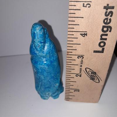 Carved stone man - Real blue stone