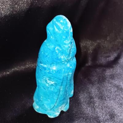 Carved stone man - Real blue stone