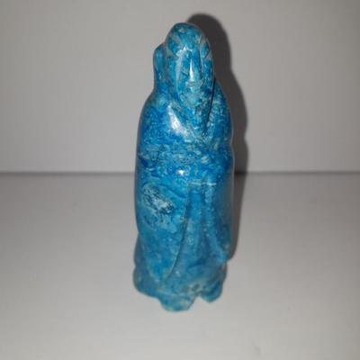 Carved stone man - Real blue stone