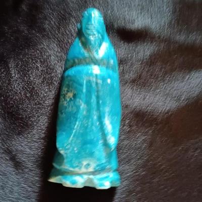 Carved stone man - Real blue stone