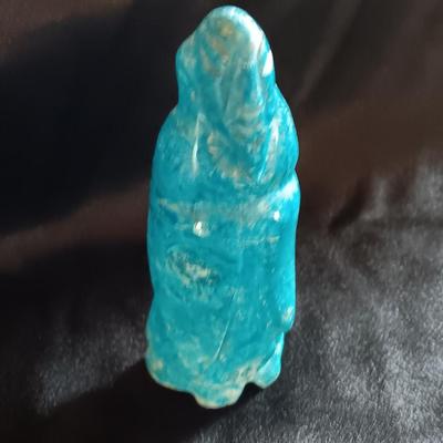 Carved stone man - Real blue stone