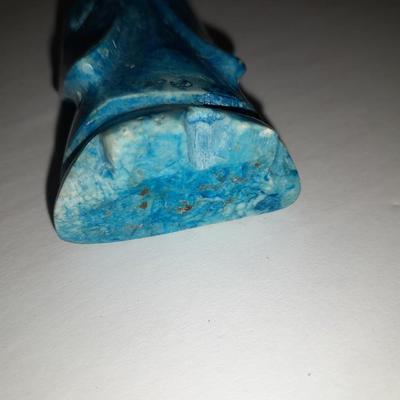 Carved stone man - Real blue stone
