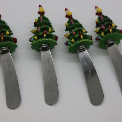 Set Of (4) Spode Stainless Christmas Tree Spreaders