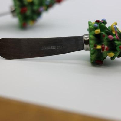 Set Of (4) Spode Stainless Christmas Tree Spreaders