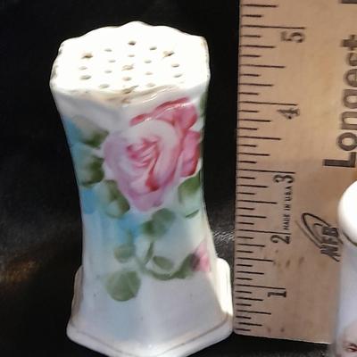 George and Martha Washington Salt and Pepper Shakers with porcelain hat pin holder and RW Bavaria small dish