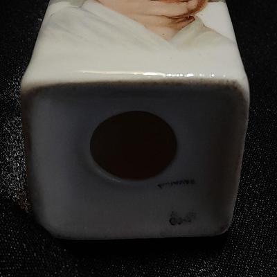 George and Martha Washington Salt and Pepper Shakers with porcelain hat pin holder and RW Bavaria small dish