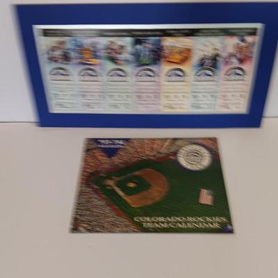 Colorado Rockies Collectible tickets and calendar