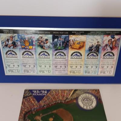 Colorado Rockies Collectible tickets and calendar
