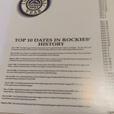 Colorado Rockies Collectible tickets and calendar
