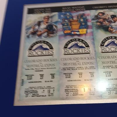Colorado Rockies Collectible tickets and calendar