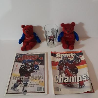 Colorado Avalanche Memorabilia bears, Mugs, and magazines