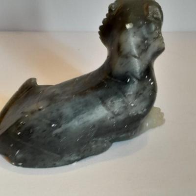 Antique Stone figure with small gargoyle figure