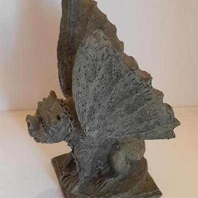 Antique Stone figure with small gargoyle figure