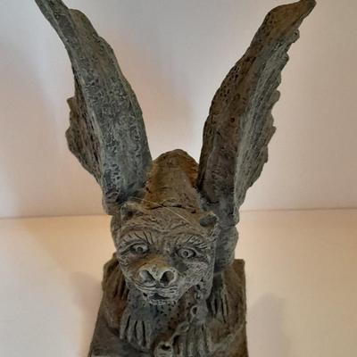 Antique Stone figure with small gargoyle figure