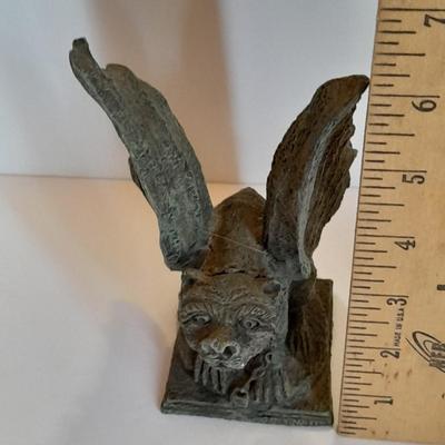 Antique Stone figure with small gargoyle figure