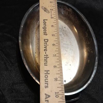 Silver Plate dishware 4 stemmed goblets Portugal signed and marked and a handled oval dish.