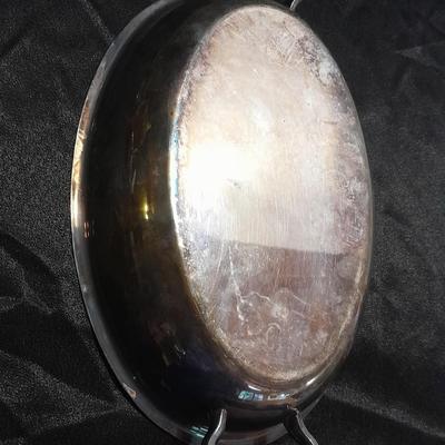 Silver Plate dishware 4 stemmed goblets Portugal signed and marked and a handled oval dish.