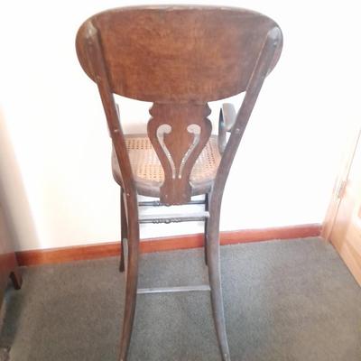 Antique cane seat Highchair with tray Very old!