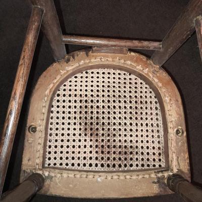 Antique cane seat Highchair with tray Very old!
