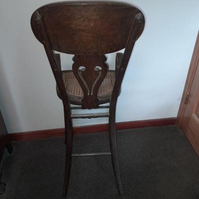 Antique cane seat Highchair with tray Very old!
