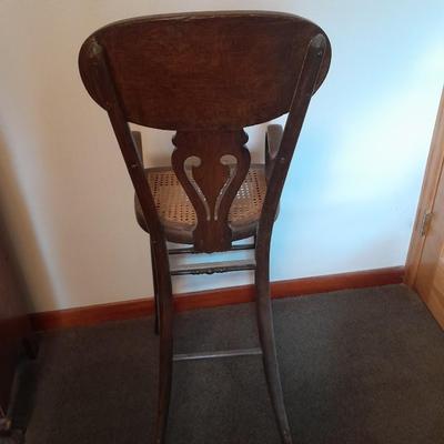 Antique cane seat Highchair with tray Very old!