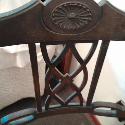 Antique Solid Oak Old English Armchair