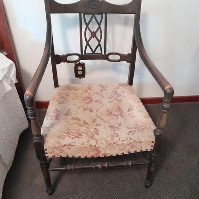 Antique Solid Oak Old English Armchair