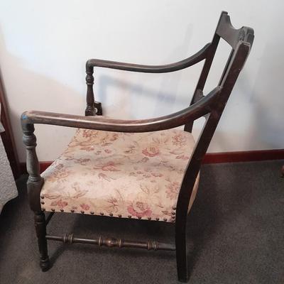 Antique Solid Oak Old English Armchair