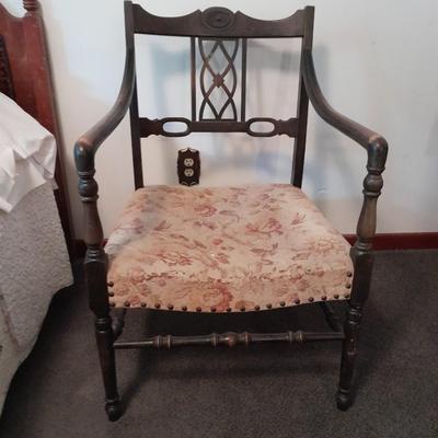 Antique Solid Oak Old English Armchair
