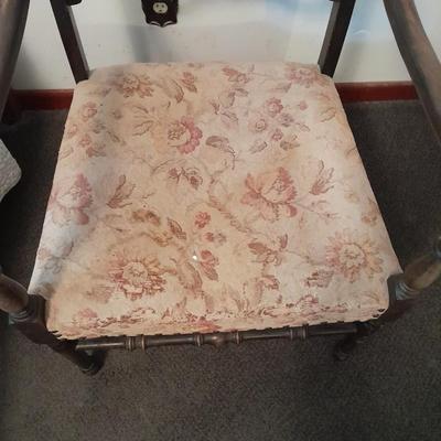 Antique Solid Oak Old English Armchair