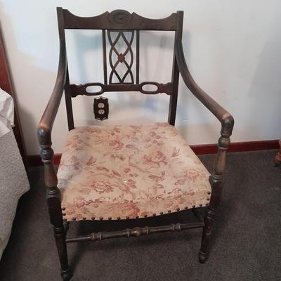 Antique Solid Oak Old English Armchair