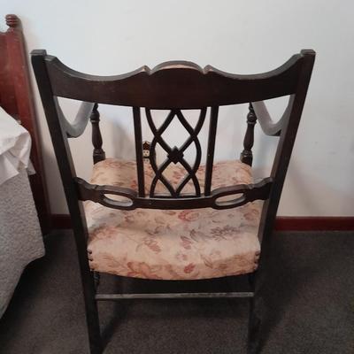 Antique Solid Oak Old English Armchair
