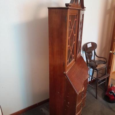 Antique claw footed MADDOX Mahogany Secretary Desk