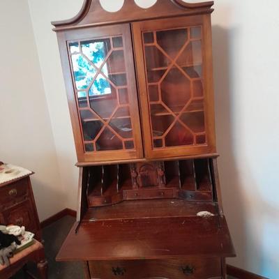 Antique claw footed MADDOX Mahogany Secretary Desk