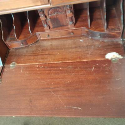 Antique claw footed MADDOX Mahogany Secretary Desk