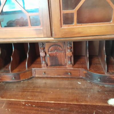 Antique claw footed MADDOX Mahogany Secretary Desk