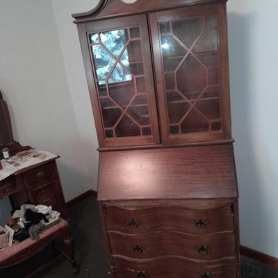 Antique claw footed MADDOX Mahogany Secretary Desk