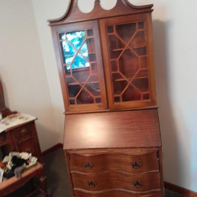 Antique claw footed MADDOX Mahogany Secretary Desk