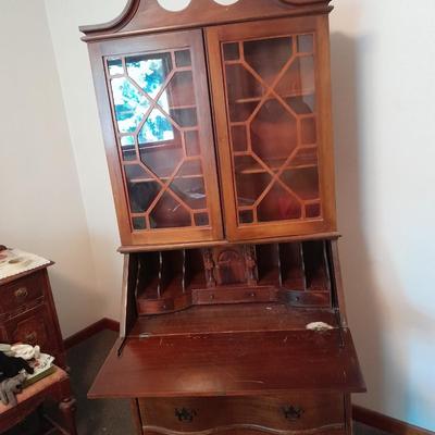 Antique claw footed MADDOX Mahogany Secretary Desk