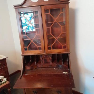 Antique claw footed MADDOX Mahogany Secretary Desk