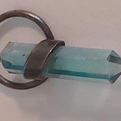 Stunning blue Stone pendant "Healing necklace" with marked .925 Italy chain.