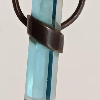 Stunning blue Stone pendant "Healing necklace" with marked .925 Italy chain.