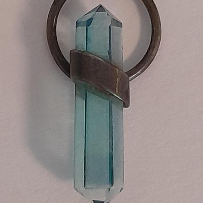 Stunning blue Stone pendant "Healing necklace" with marked .925 Italy chain.